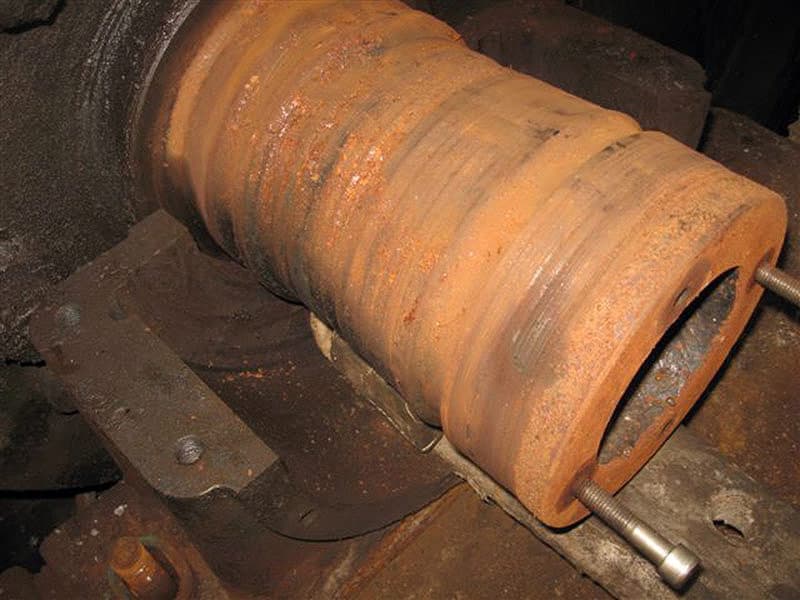 Severely corroded shaft