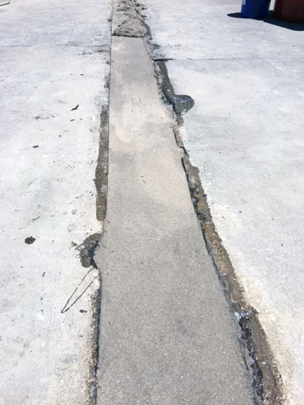 A conduit gap restored with Belzona 4124 and aggregate