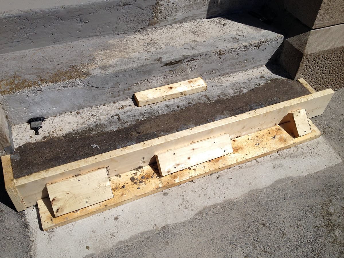 Steps restoration with Belzona 4124 and a locally sourced aggregate