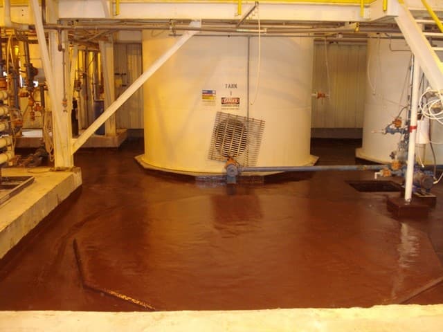Coating of bund area containing 98% Sulphuric Acid