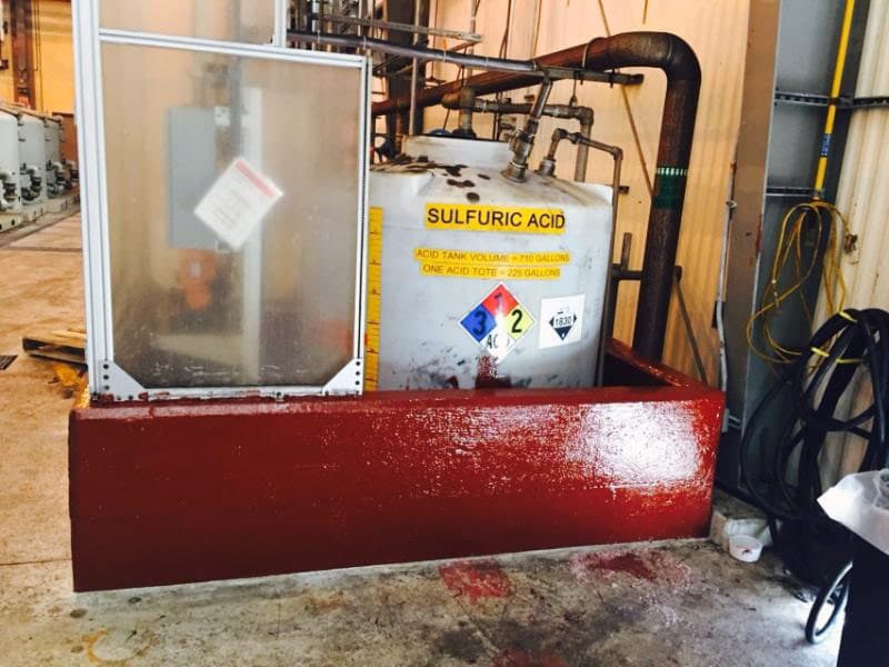 Chemical bund protected with Belzona 4361