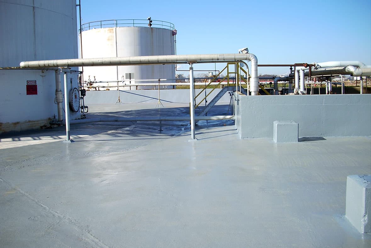 Containment area protected and expansion joints sealed using Belzona 4521 (Magma-Flex Fluid)